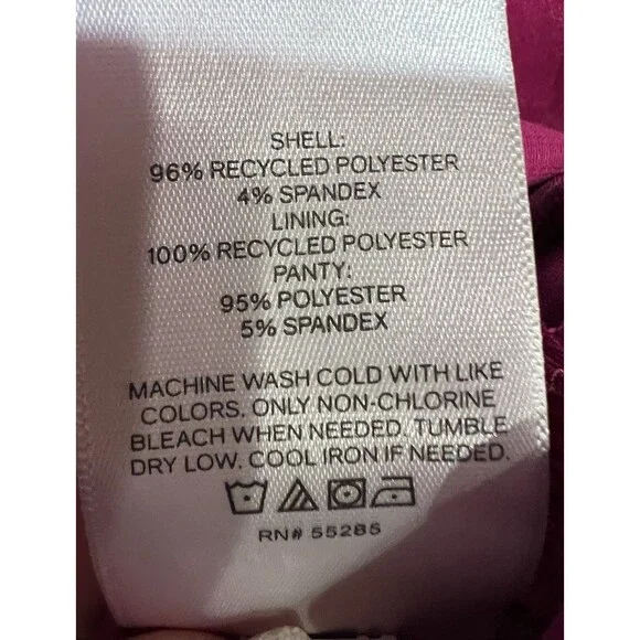 Express Satin Balloon Sleeve Faux Wrap Front Snap Bodysuit Pink/purple Small - Picture 7 of 7